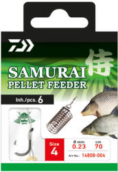 Daiwa Carlige Legate Daiwa Samurai Pellet Feeder, Carlig Nr. 12, 0.18mm, 60cm, 6buc/plic (A.14808.012)