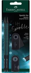 Faber-Castell Sparkle Midnight 4 db-os fekete/óceánkék B háromszögletű grafitceruza szett (FC118295) - tintasziget