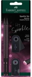 Faber-Castell Sparkle Midnight 4 db-os fekete/rózsa B háromszögletű grafitceruza szett (FC118296) - tintasziget