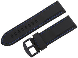 Műanyag szíj, fekete színű, 26 mm (kék varrással) (9351-3)
