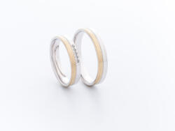  Sárgaarany és fehérarany karikagyűrű pár (A40404-SF)