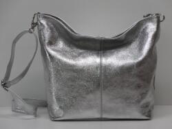 Genuine Női válltáska: ezüst bőr, 2 rekeszes (1100329)