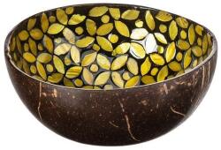 AtmoWood Kókuszfa tál sárga virágokkal