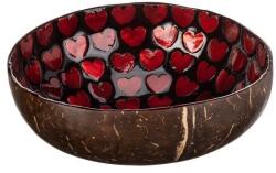 AtmoWood Kókuszfa tál piros szívekkel