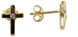 Ékszershop Köves kereszt arany fülbevaló (1313967)