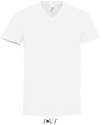 SOL'S Férfi MPERIAL V-nyakú rövid ujjú póló, SOL'S SO02940, White-3XL (so02940wh-3xl)