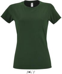 SOL'S Női IMPERIAL környakú rövid ujjú pamut póló, SOL'S SO11502, Bottle Green-L (so11502bg-l)