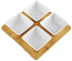 Ambition Set boluri patrate, 5 piese, alb, Natural (45577) Castron