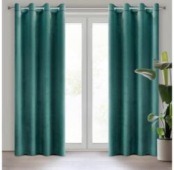 EUROFIRANY Rosa bársony sötétítő függöny Sötét türkiz 140x250 cm