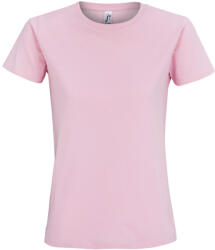 SOL'S Női IMPERIAL környakú rövid ujjú pamut póló, SOL'S SO11502, Candy Pink-M (so11502cp-m)
