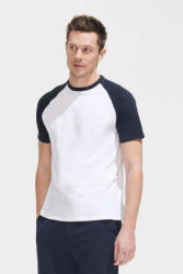 SOL'S Férfi FUNKY raglános kétszínű rövid ujjú póló, SOL'S SO11190, White/Black-3XL (so11190wh-bl-3xl)