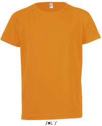 SOL'S Gyerek SPORTY raglán ujjú kereknyakú sportpóló, SOL'S SO01166, Neon Orange-6A (so01166neo-6a)