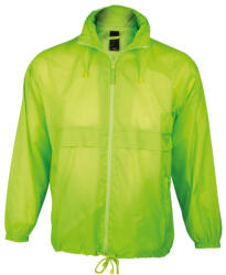 SOL'S Uniszex vízálló, kapucnis széldzseki, SOL'S SO32000, Neon Lime-XS (so32000nel-xs)