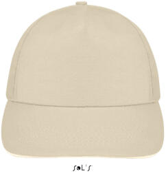 SOL'S Uniszex tépőzáras 5 paneles pamut baseball sapka, SOL'S SO88110, Beige/White-U (so88110be-wh-u)