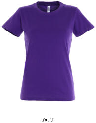 SOL'S Női IMPERIAL környakú rövid ujjú pamut póló, SOL'S SO11502, Dark Purple-XL (so11502dpu-xl)