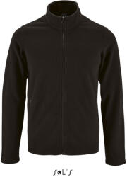 SOL'S Férfi NORMAN cipzáras egyszerű polár pulóver, SOL'S SO02093, Black-M (so02093bl-m)