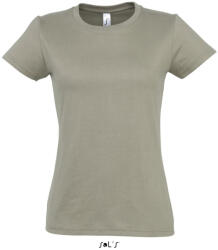 SOL'S Női IMPERIAL környakú rövid ujjú pamut póló, SOL'S SO11502, Khaki-S (so11502kh-s)