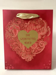  Szívsugár - Kisméretű ajándéktáska arany szívvel és szeretetüzenettel (370560)