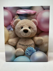  Isten hozott" ajándéktáska - macival és pasztell lufikkal (370511)