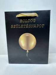  Boldog születésnapot - elegáns ajándéktáska arany lufival (370697)