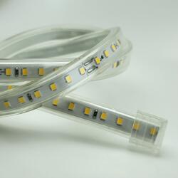 Life Light Led 230V Led szalag 120 Led/m, 10W, 930 lumen, 20 centinkként vágható! 5800 kelvin, hideg fehér, IP65, vízálló. Egy oldalról 50 méter táplálható be! Life Light Led 2 év garancia! (LLSZIP65V120L230V20CM600