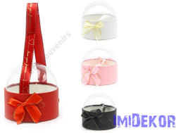  Akril búrás kerek doboz 13x13cm - Rózsaszín