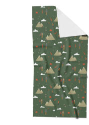 Takoy Gyorsan száradó fürdőlepedő 80x160 hegymászók sötétzöld alapon