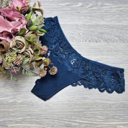 Lemila Női féltanga pamut csipke-derékkal smeraldo, M 73056