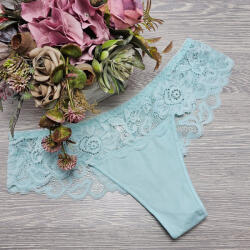 Lemila Női féltanga pamut csipke-derékkal Türkiz, 2XL 90340