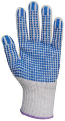 Coverguard Kötött, Kék Pöttyös, Vastag Polipropilén/Pamut Kesztyű (10) (GAN4376)