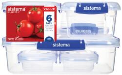Sistema Klip It Plus 6 Darabos Ételtároló Doboz Szett 2X 180 Ml, 2X 400 Ml, 1X 1 L A 1X 2, 2 L - gyertyakvilaga