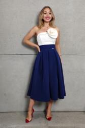Parisse Sötétkék A-vonalú midi szoknya Méret: XXXL