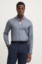 BOSS Orange pamut ing férfi, legombolt galléros, sötétkék, regular, 50519707 - kék XXL