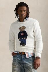 Ralph Lauren vászon pulóver Lscrflagbear Long Sleeve fehér, 710977415 - fehér M
