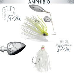 Herakles SPINNERBAIT HERAKLES AMPHIBIO TANDEM 1/4oz 7gr Albino Glow