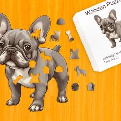  Csintalan francia bulldog fa puzzle M Prémium fa doboz