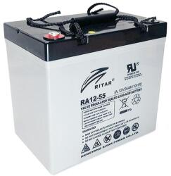 Ritar Оловна AGM Deep cycle батерия RITAR (DC12-55), 12V, 55Ah, 229 / 138 /211 mm F15/M6 / F11/M6 RITAR, За соларни системи (RITAR-DC12-55) - stokatastoki