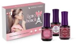 Perfect Nails Retro French Fiber Vitamin Gel - Üvegszálas Alapzselé Kollekció 3x15 ml