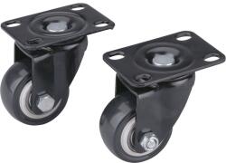 Extol készülékgörgő 2 db, önbeálló, fekete PVC, golyóscsapággyal, 40mm, max. teherbírás: 30 kg/db (8856011)