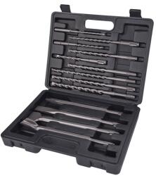 Extol betonfúró és véső klt. SDS PLUS; 13db, 6, 8, 10/160mm, 8, 10, 12/210mm, 10, 12, 14/260mm, lapos 20, 40/250mm, hegyes, horony (23951) - sipibolt