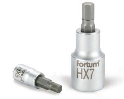 Fortum bitdugófej, imbusz, 1/2″, 61CrV5/S2, mattkróm; 7mm (HX7), 55mm, FORTUM (4700607)