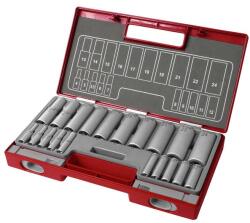 Extol hosszított dugófej klt. 1/2″, 1/4″, 20db; 61CrV5 FORTUM (4700012)