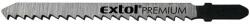  EXTOL dekopírlap, 5db, Bosch befogás, HCS; 75×8×1, 5mm, 4mm fogtáv, köszörült fogak, egyenes gyorsvágás, puhafához, farostlemeze (8805007)