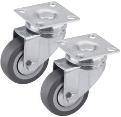 Extol készülékgörgő 2 db, önbeálló, szürke gumi, 50mm, golyóscsapággyal, max. teherbírás: 27 kg/db (8856023)