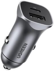 UGREEN Incarcator Auto UGREEN CD130, 24W, 3A, 1 x USB-A - 1 x USB-C, Gri - evomag