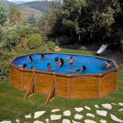 GRE Fémfalas medence 6, 1x3, 75x1, 2m, Pontaqua Wood (FFA781)