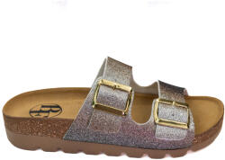 BF Női bronzszínű csillogó papucs ékkel 37