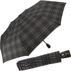 Doppler Magic Fiber Check - női teljesen automata esernyő antracit színben 744146805 (744146805)