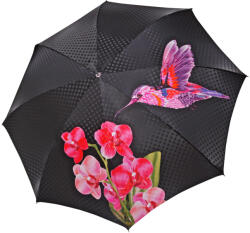 Doppler MANUFACTUR Elegance Boheme Paradiso - női luxus esernyő kolibri nyomtatással lila színben 12019-102-63 (12019-102-63)