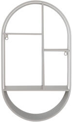 House Nordic Feira fali polc, ovális, acél, hűvös szürke 35x15x60 cm (4201055) - geminiduo